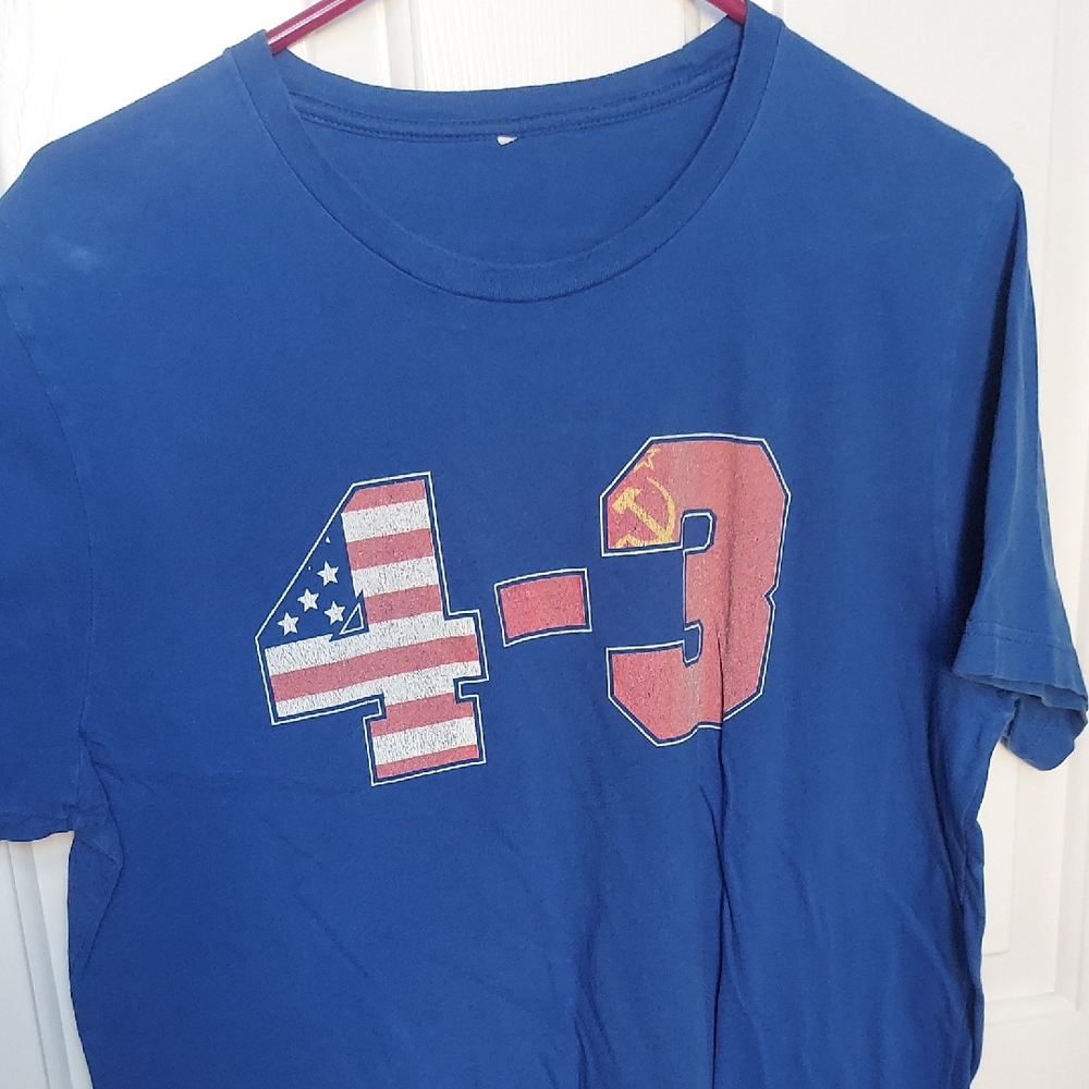 Blue Graphic T-Shirt with 4-3 Design